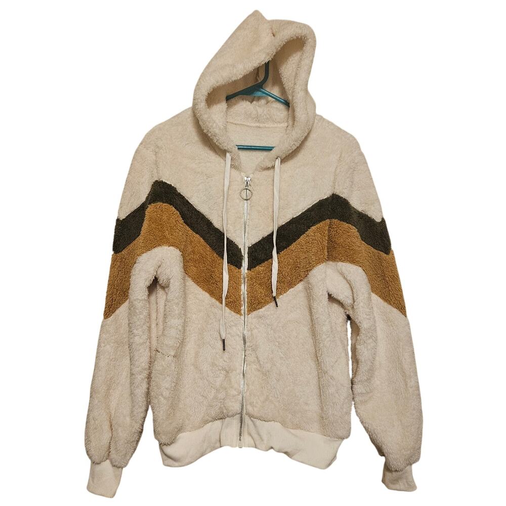 Boutique Fuzzy Puffer Zip Up Hooded Coat